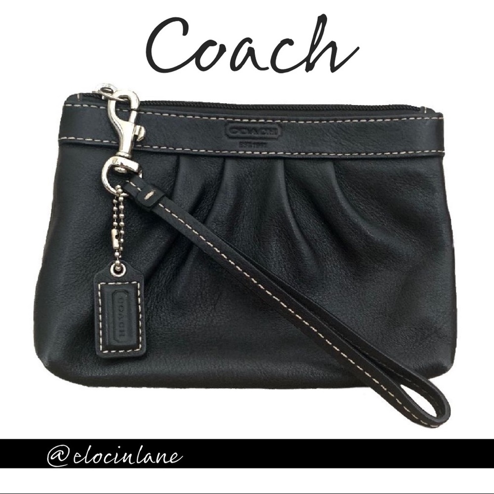 Coach Black Leather Wristlet